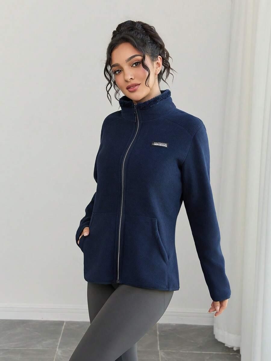 GRANATOWA ROZPINANA BLUZA 