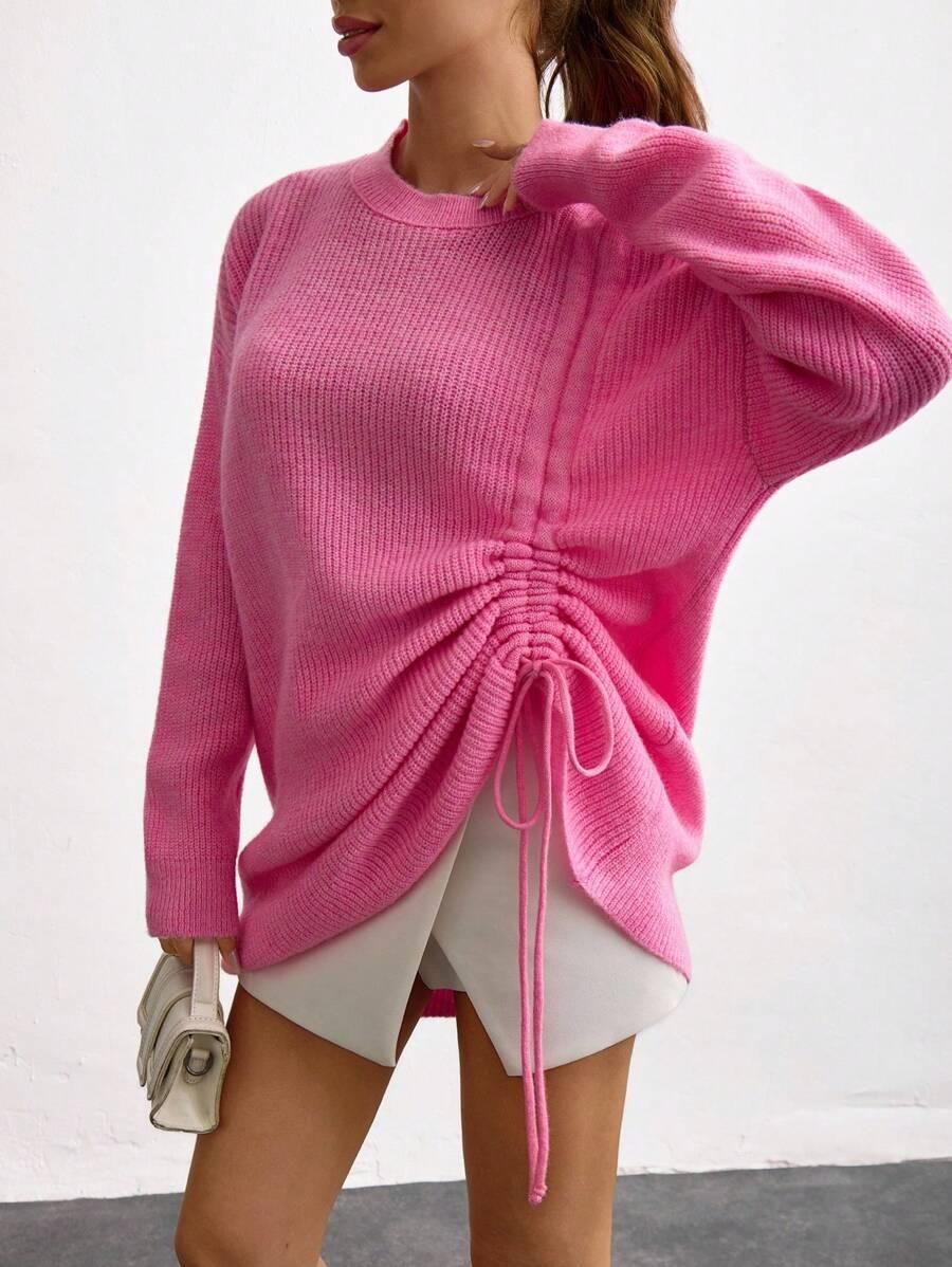 różowy sweter ściągacz