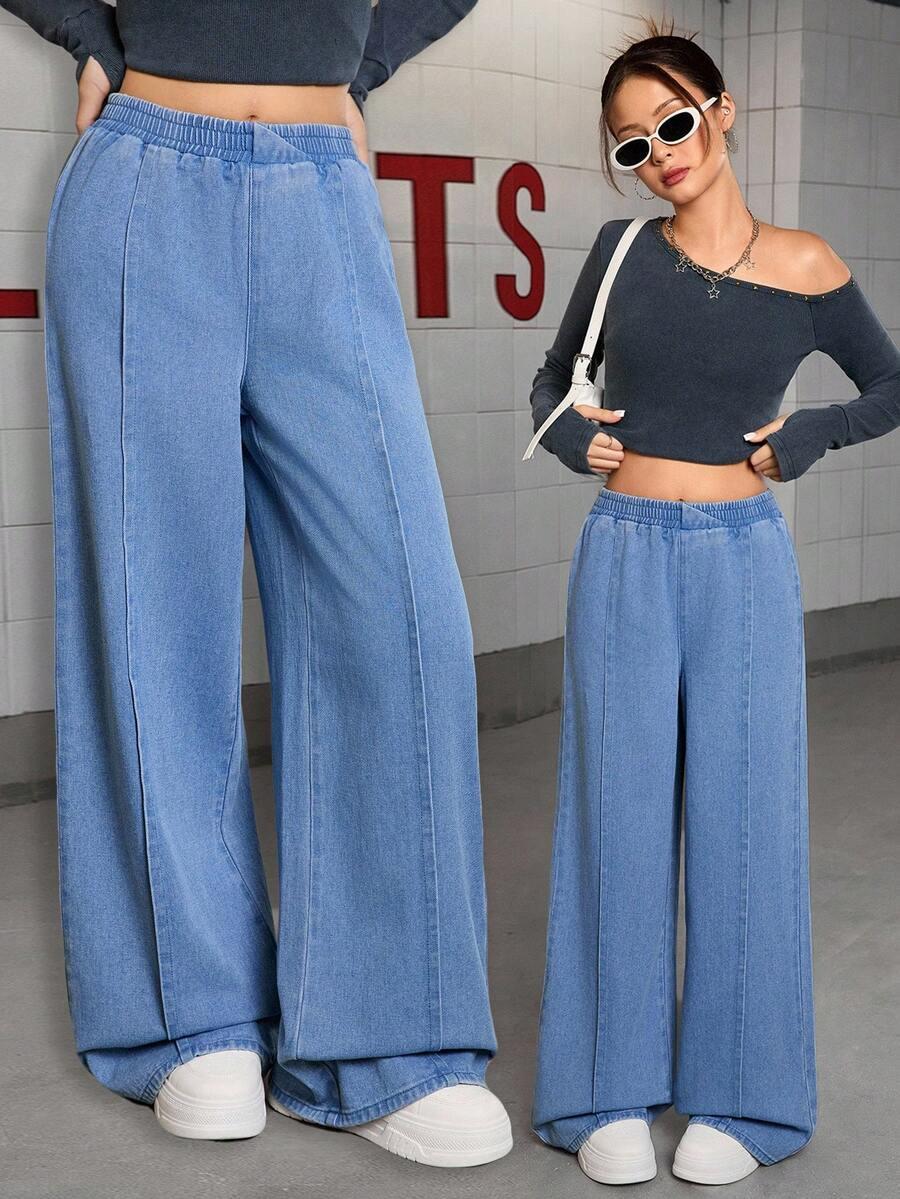 niebieskie spodnie jeans