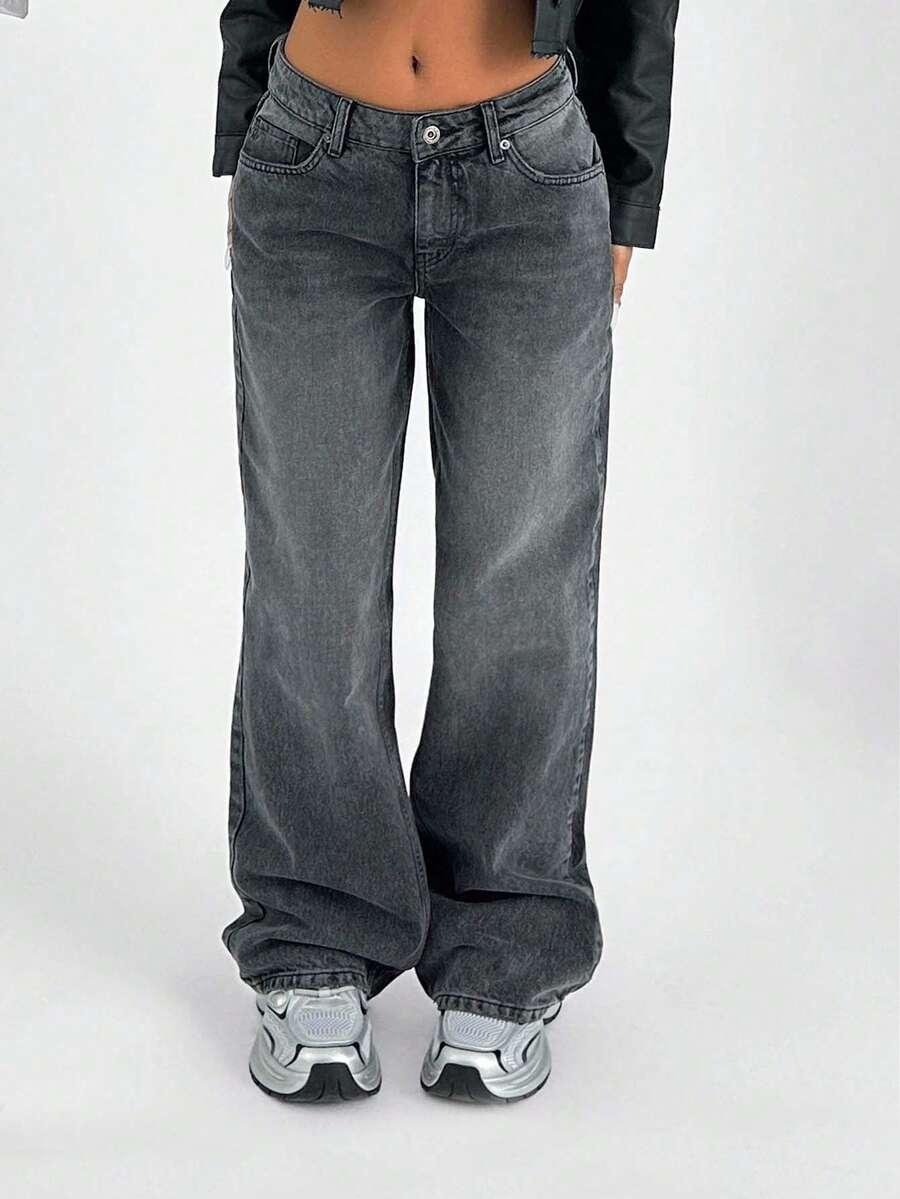 SZARE SPODNIE JEANS 