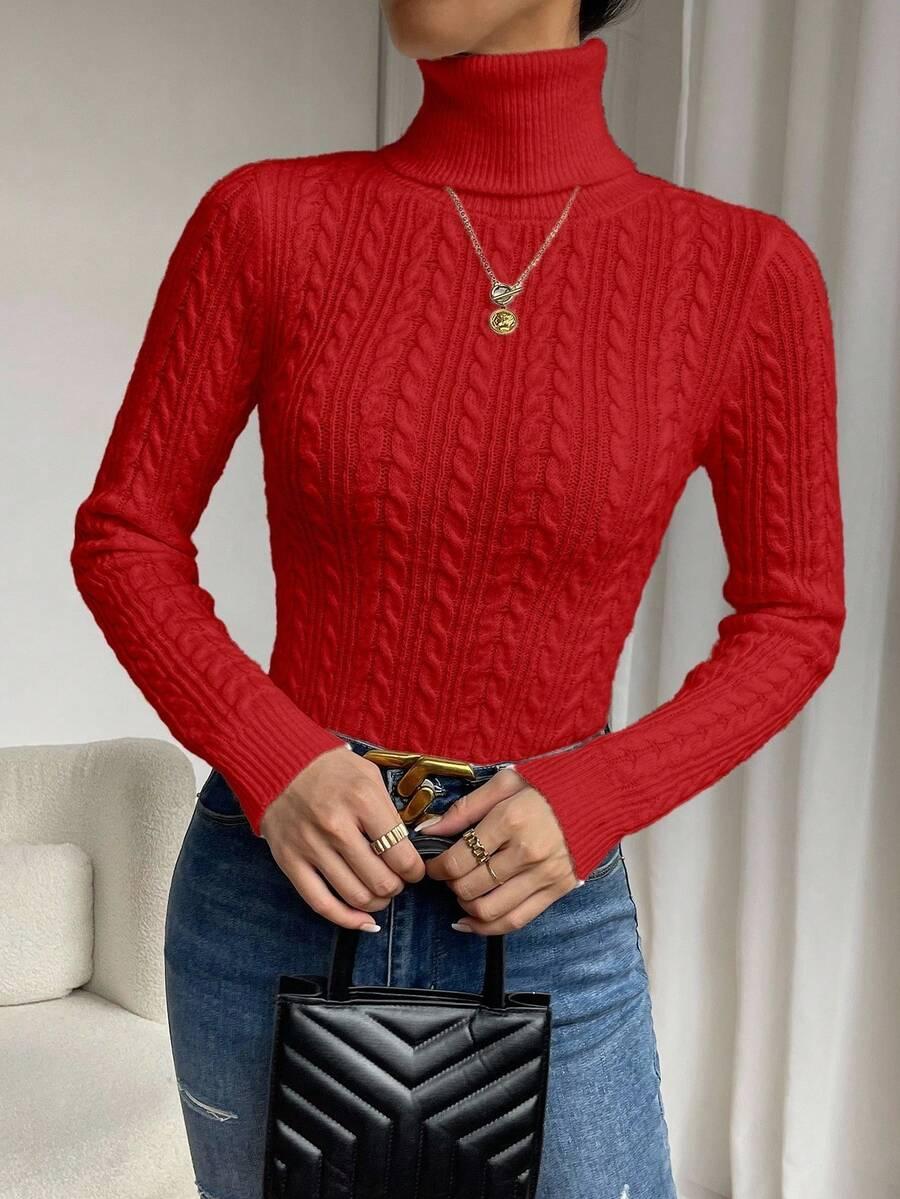 czerwony sweter golf