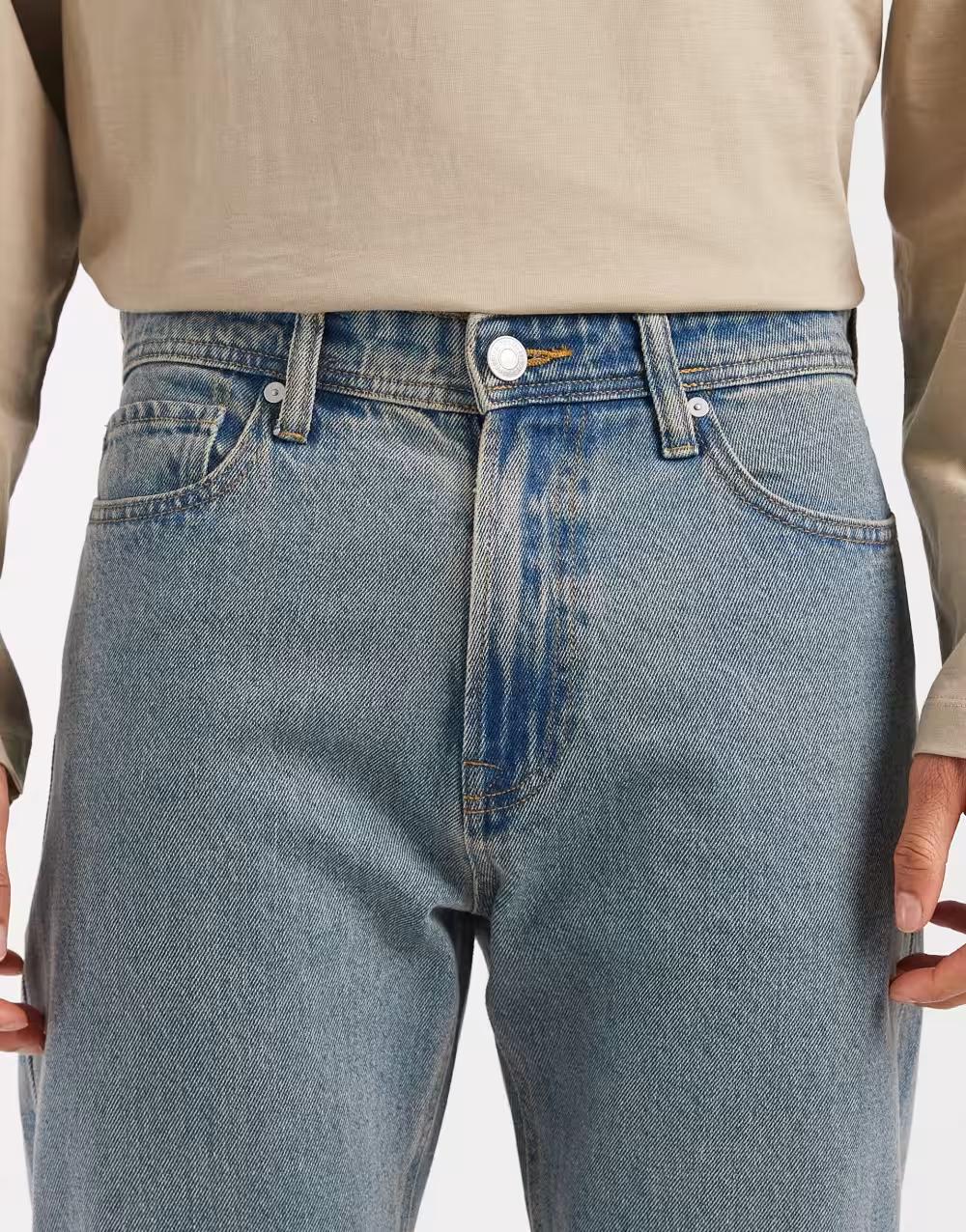 NIEBIESKIE SPODNIE JEANS PROSTA NOGAWKA