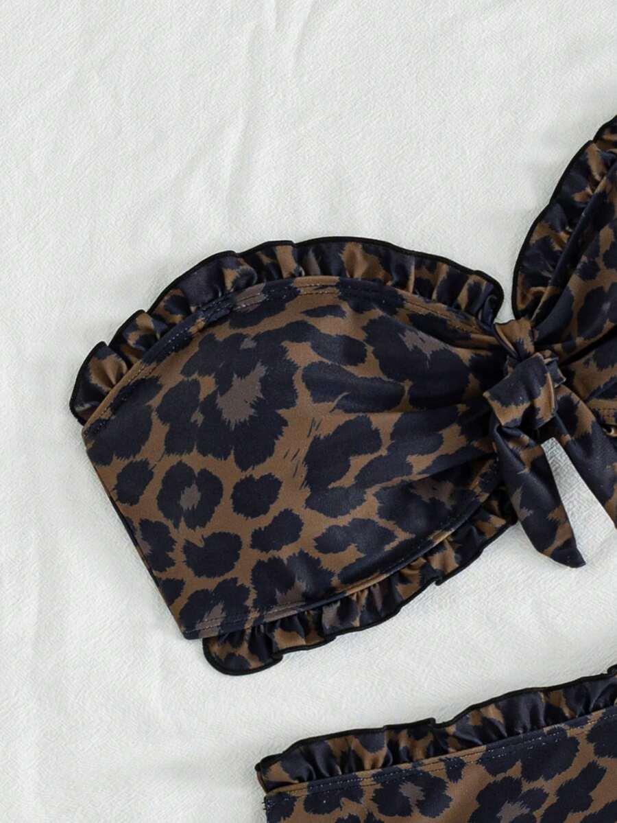 DWUCZĘŚCIOWY STRÓJ KĄPIELOWY LEOPARD PRINT