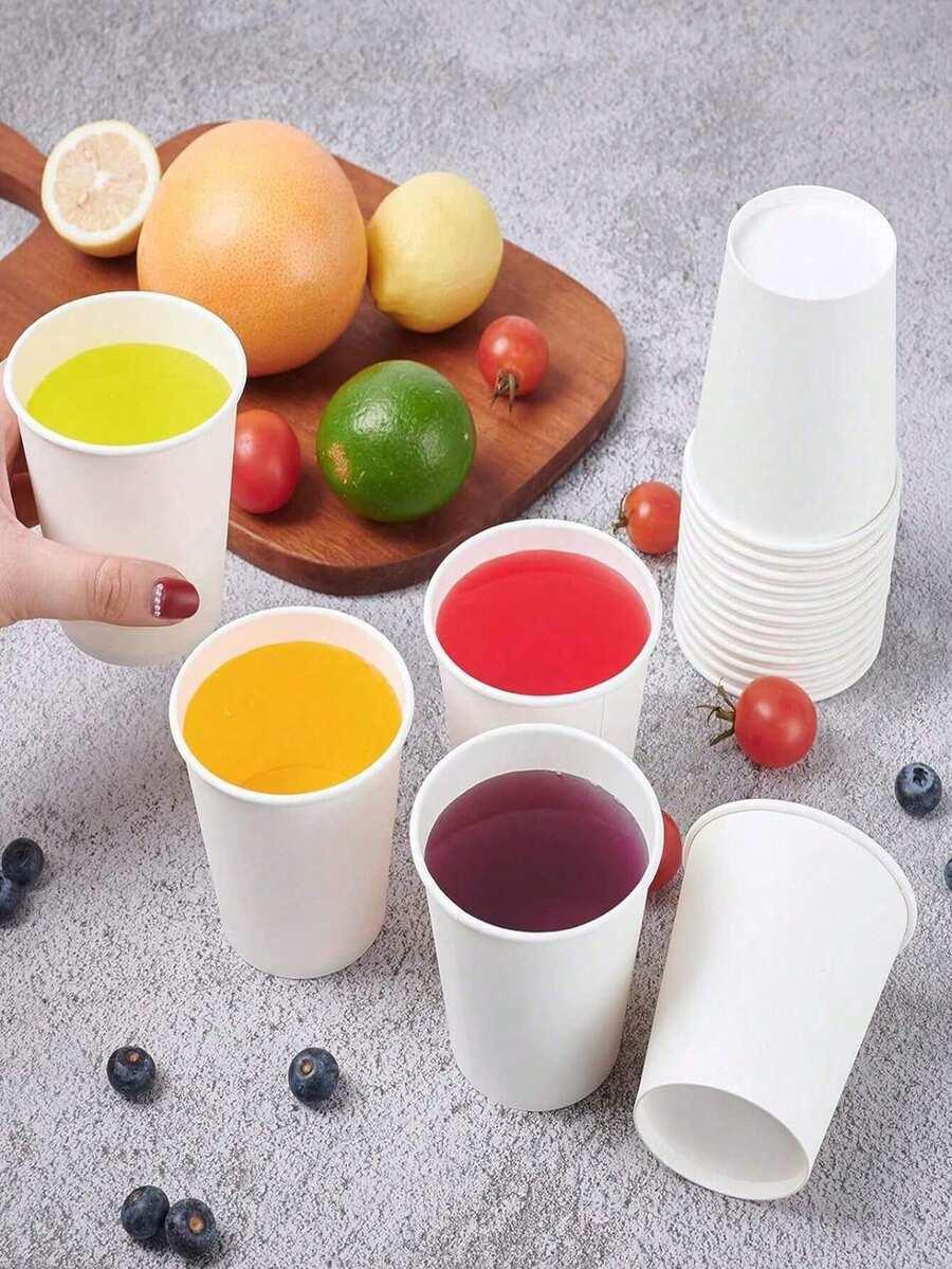 białe papierowe kubki 10-pack 