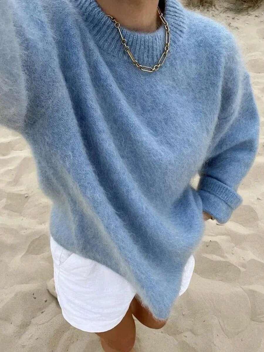 BŁĘKITNY SWETER DŁUGI RĘKAW