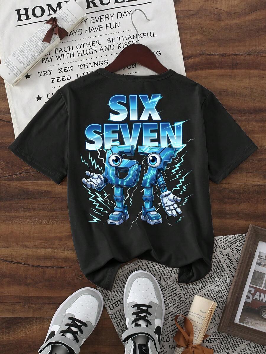 czarny t-shirt print
