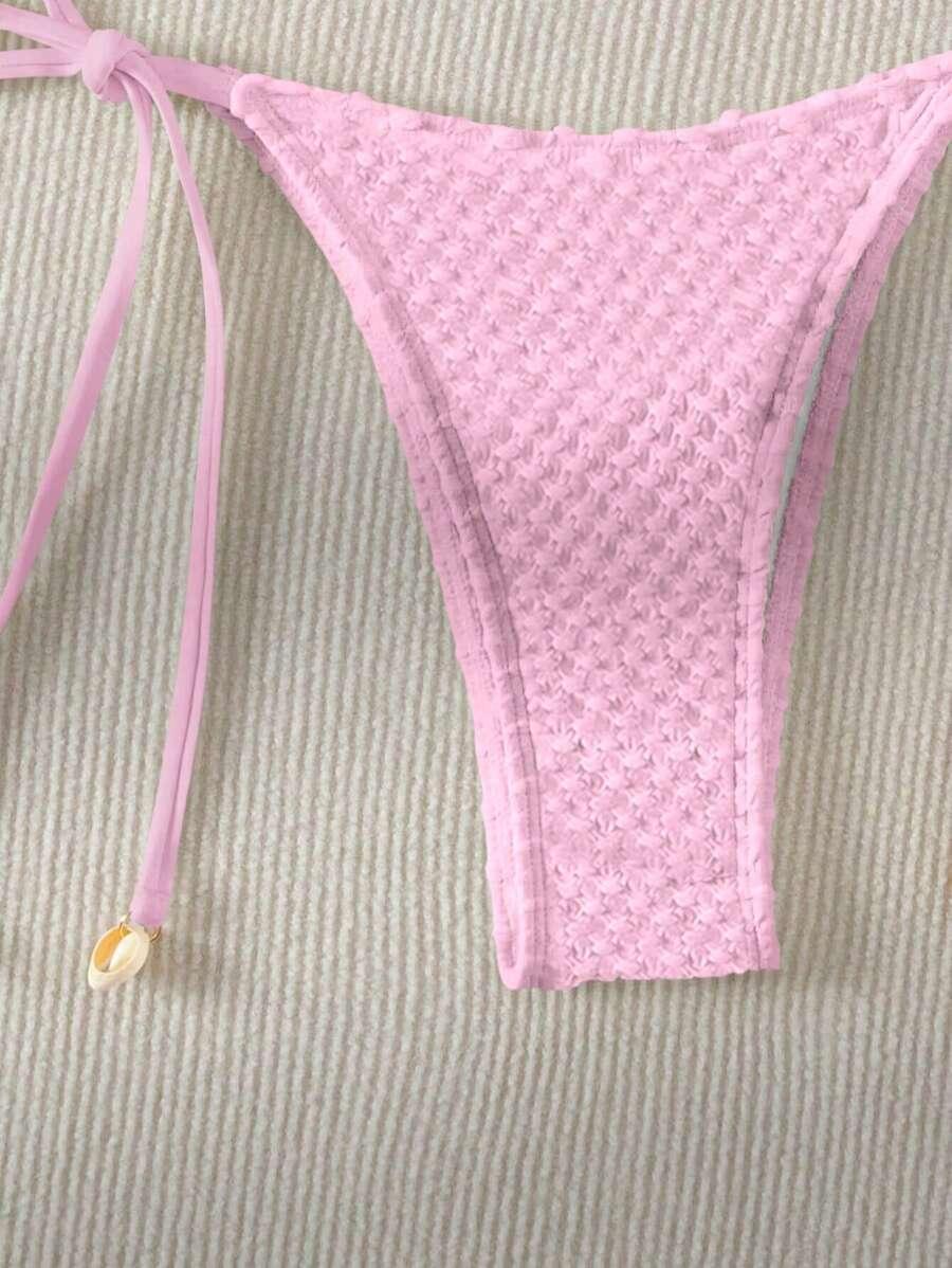 różowy dół od bikini wiązanie
