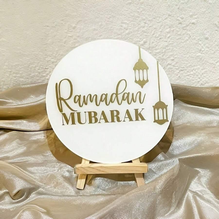 drewniana dekoracja ramadan mubarak 2-pack