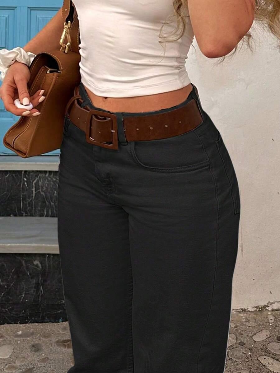 CZARNE SPODNIE JEANS
