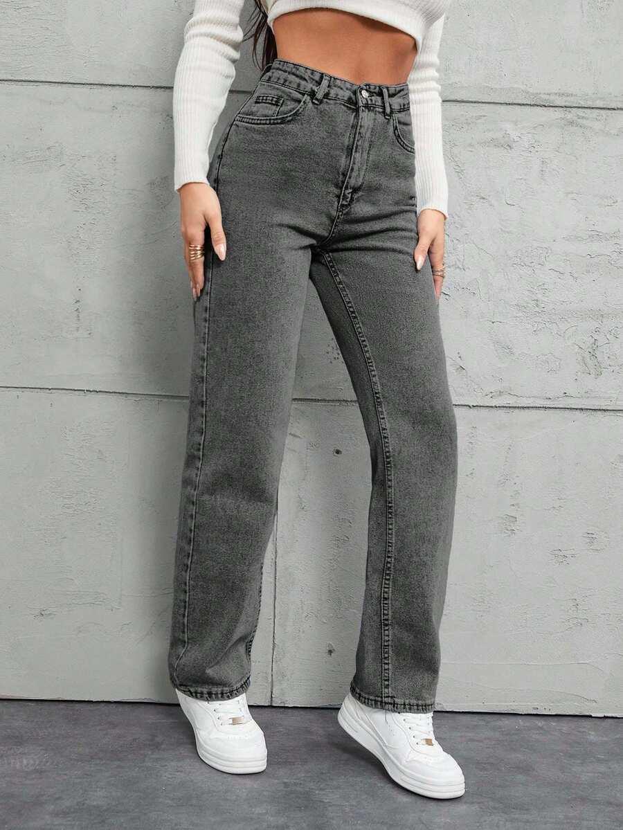SZARE SPODNIE JEANS 