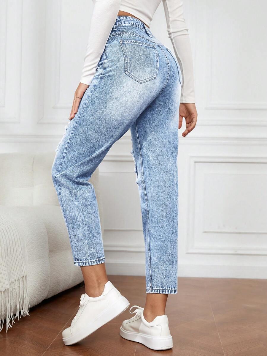 NIEBIESKIE SPODNIE JEANS PRZETARCIA