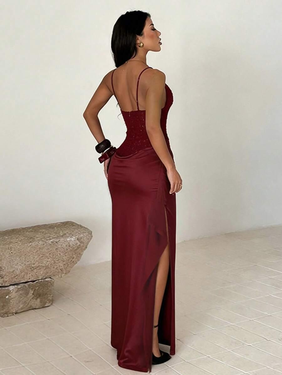 CZERWONA MAXI SUKIENKA
