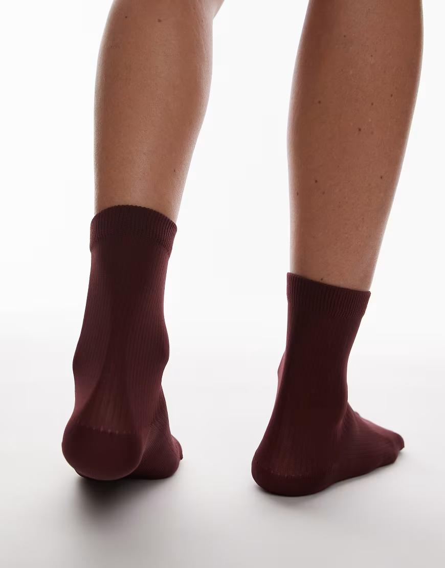 bordowe skarpety basic