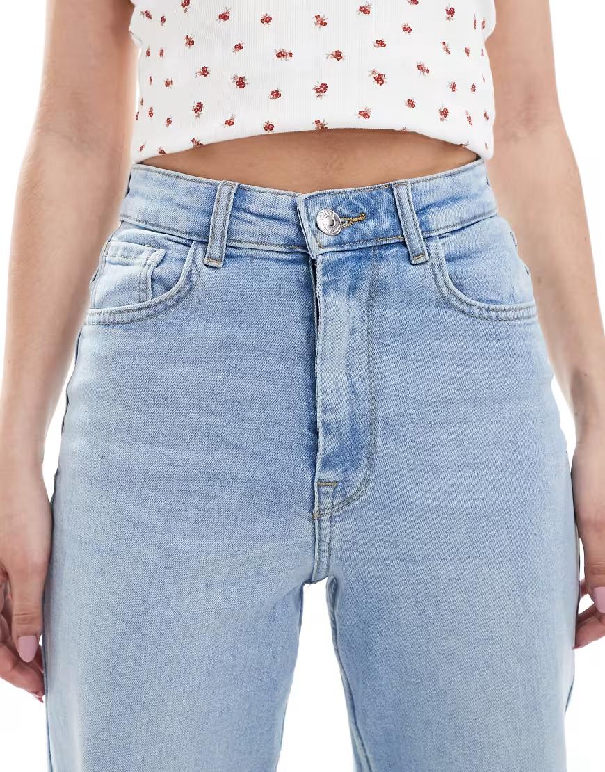 niebieskie spodnie jeans wysoki stan