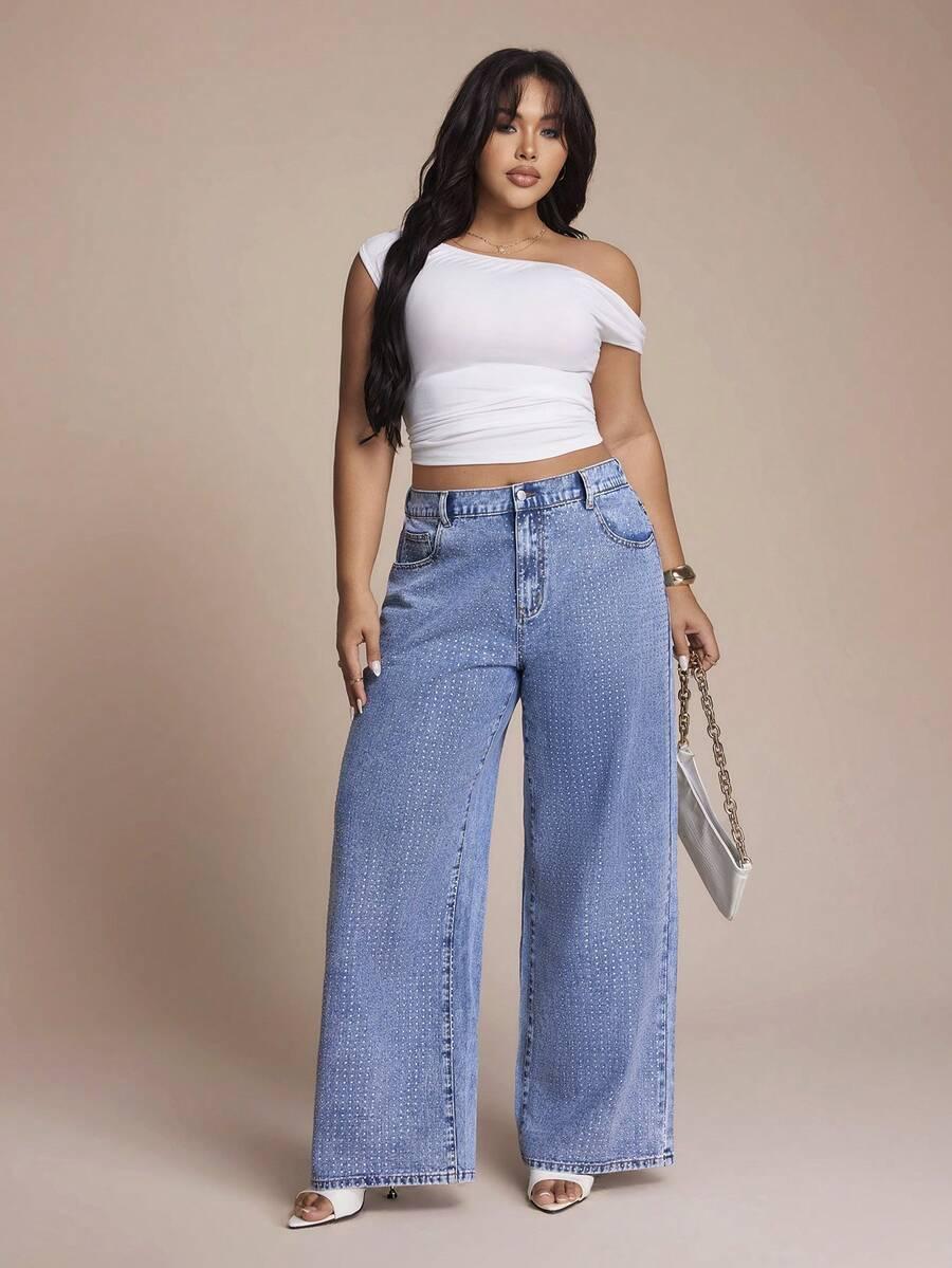 NIEBIESKIE SPODNIE JEANS ZDOBIENIA