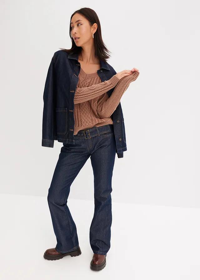 SPODNIE JEANS DZWONY 