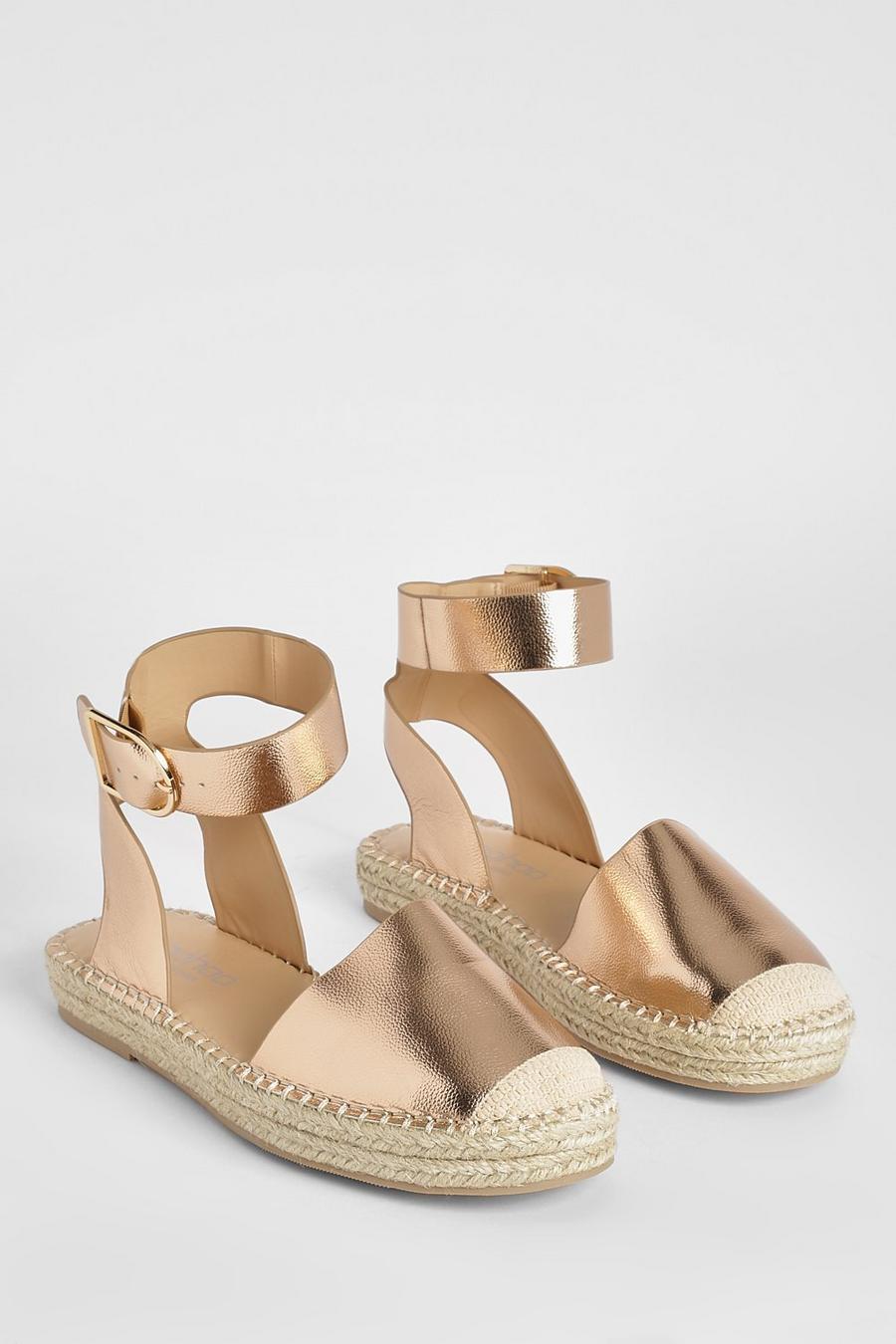METALICZNE ESPADRYLE ODKRYTA PIĘTA
