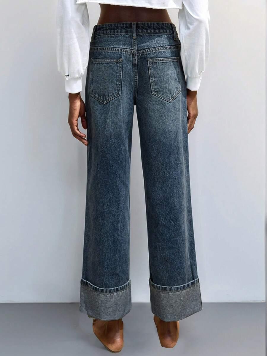 NIEBIESKIE PROSTE JEANSY