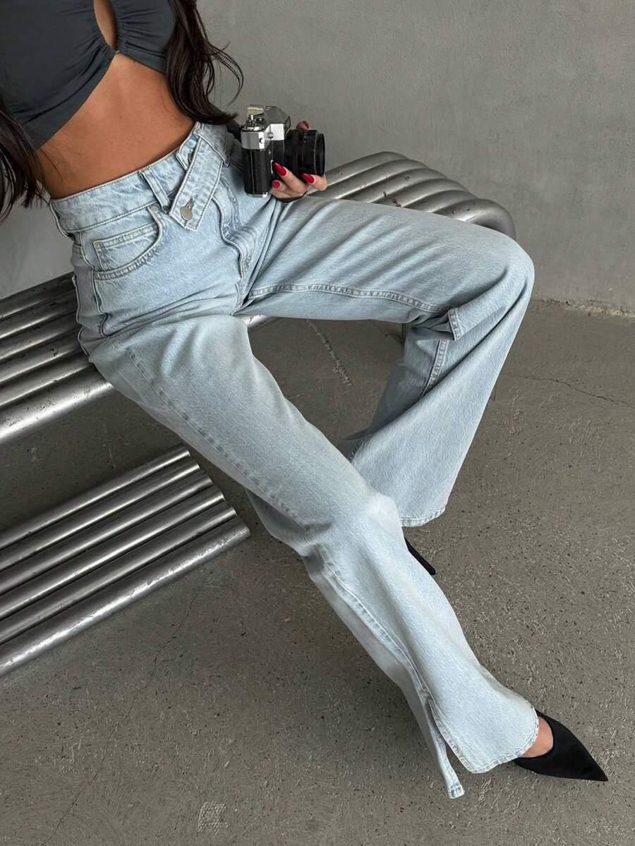 niebieskie spodnie jeans 
