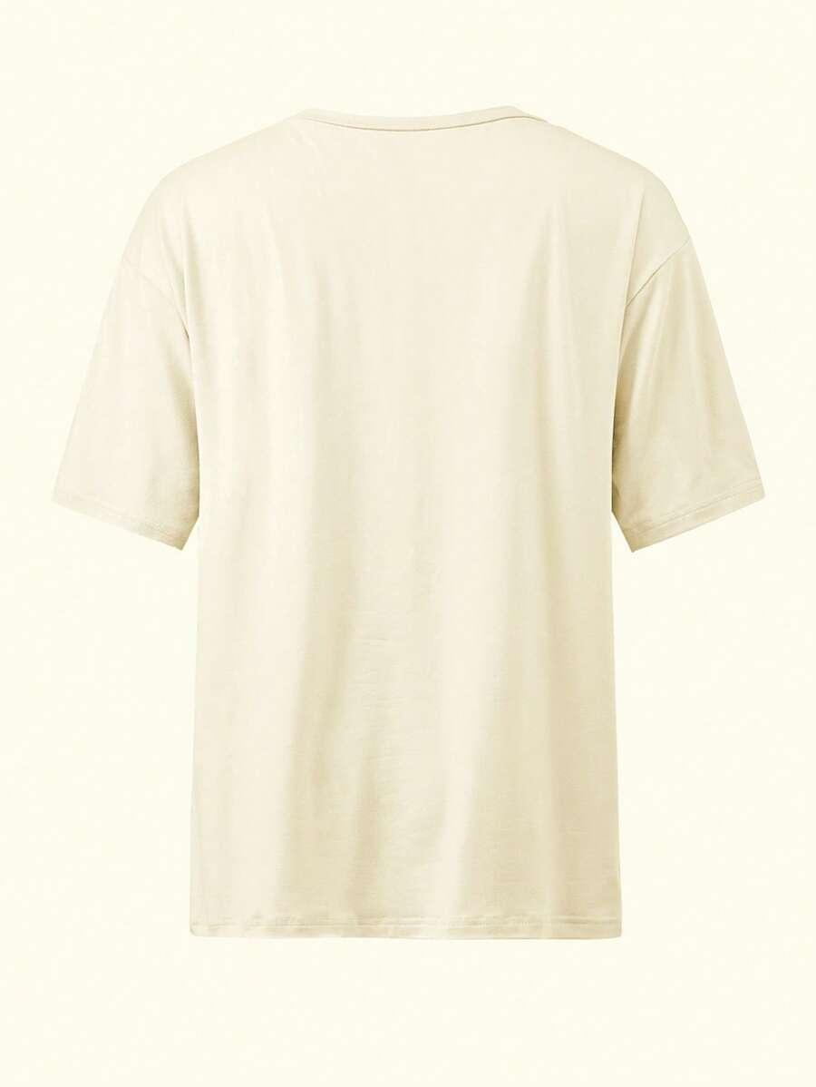 fioletowy t-shirt oversize napis los angeles