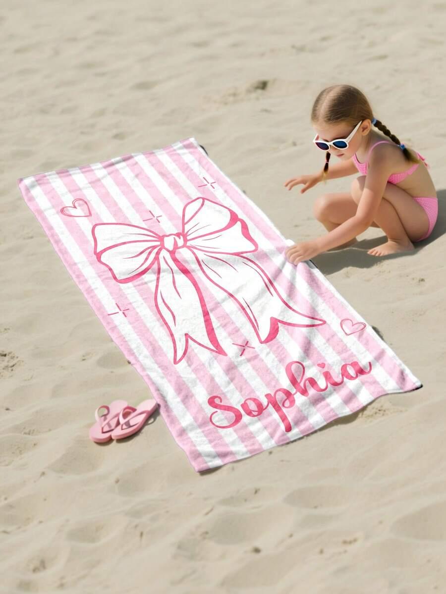 różowy ręcznik plażowy