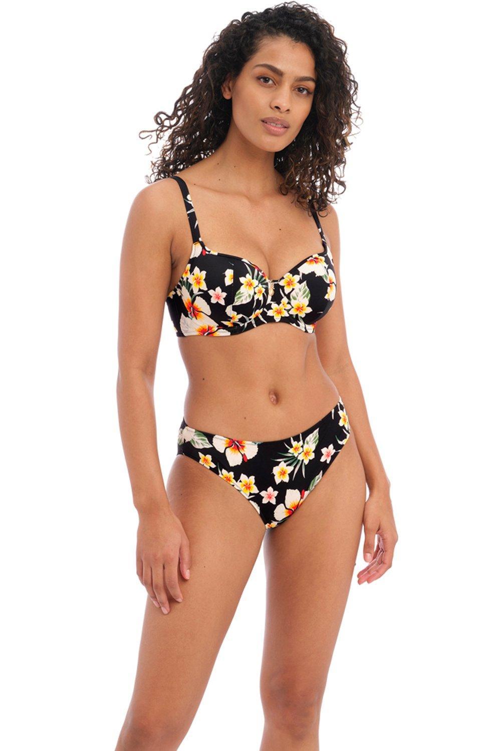 dół od bikini figi print kwiaty