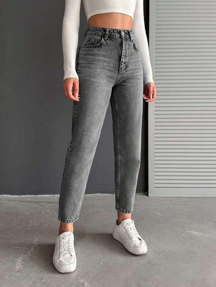 szare spodnie jeans 
