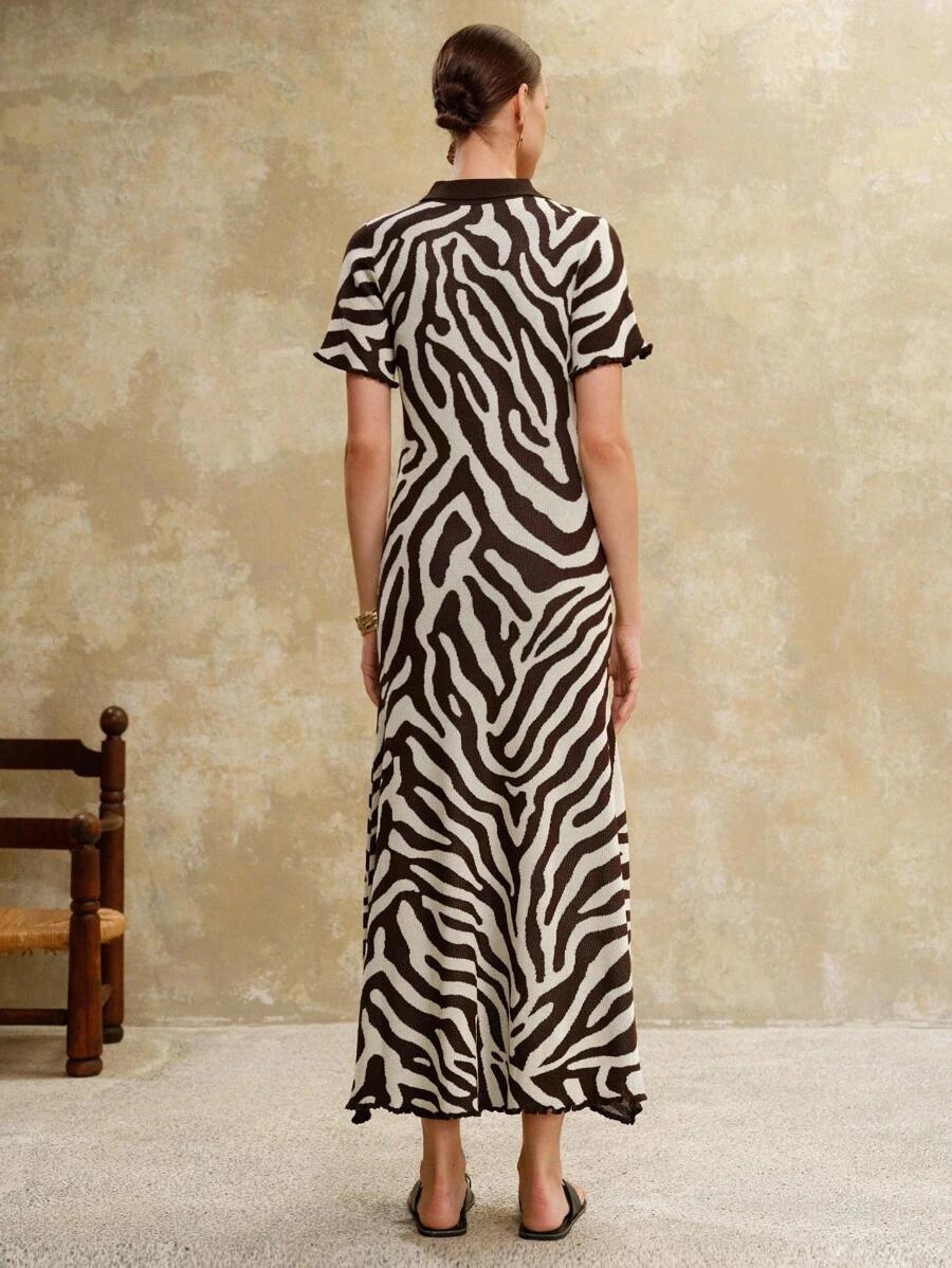 maxi sukienka krótki rękaw v neck