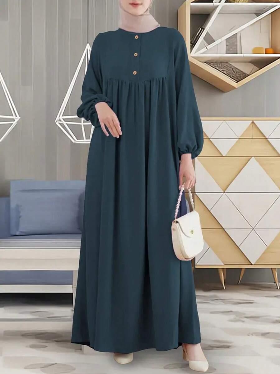 turkusowa maxi sukienka