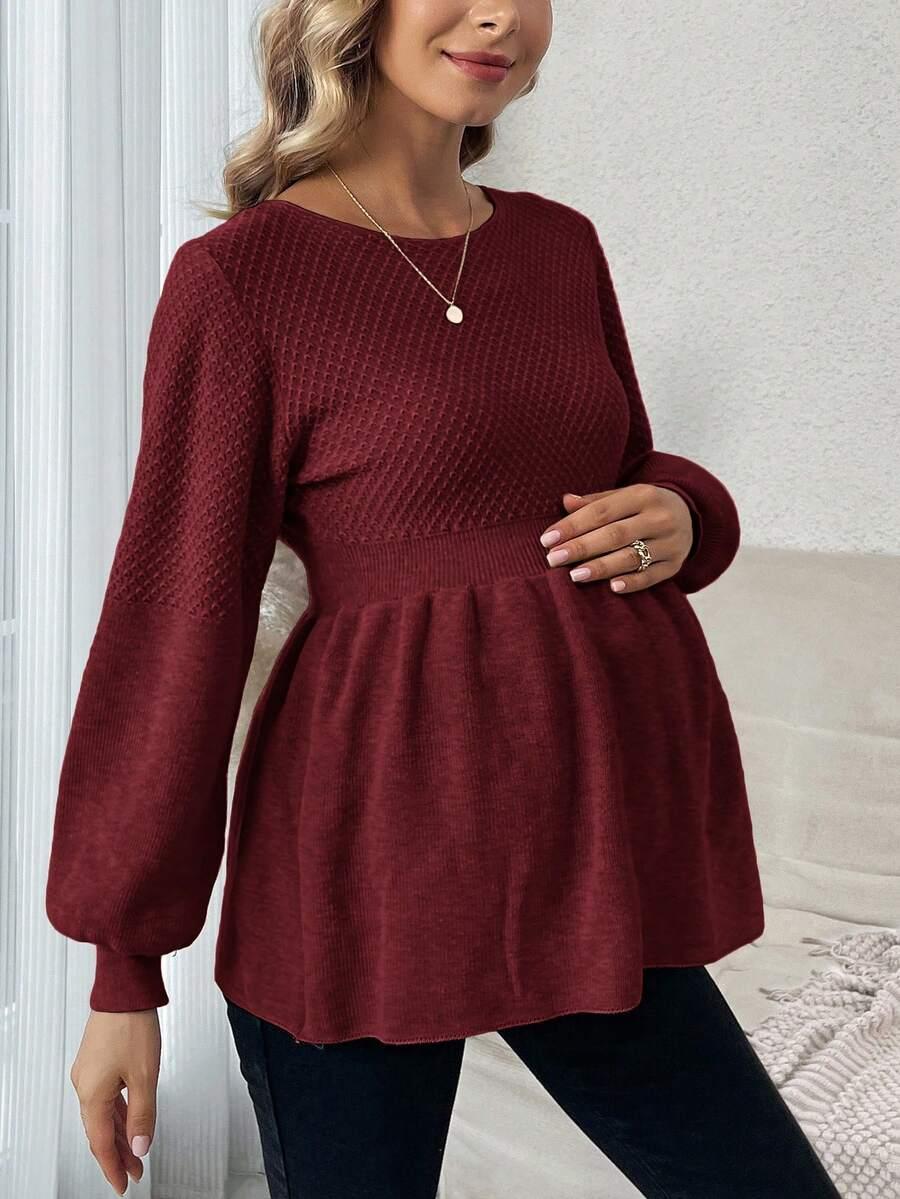 bordowy ciążowy sweter