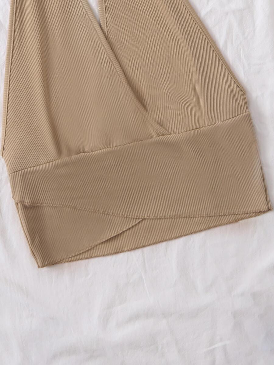 beżowy top wiązanie