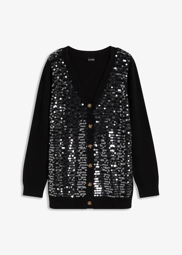 SWETER ROZPINANY Z CEKINAMI