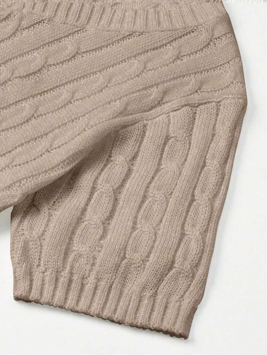 beżowy sweter krótki rękaw