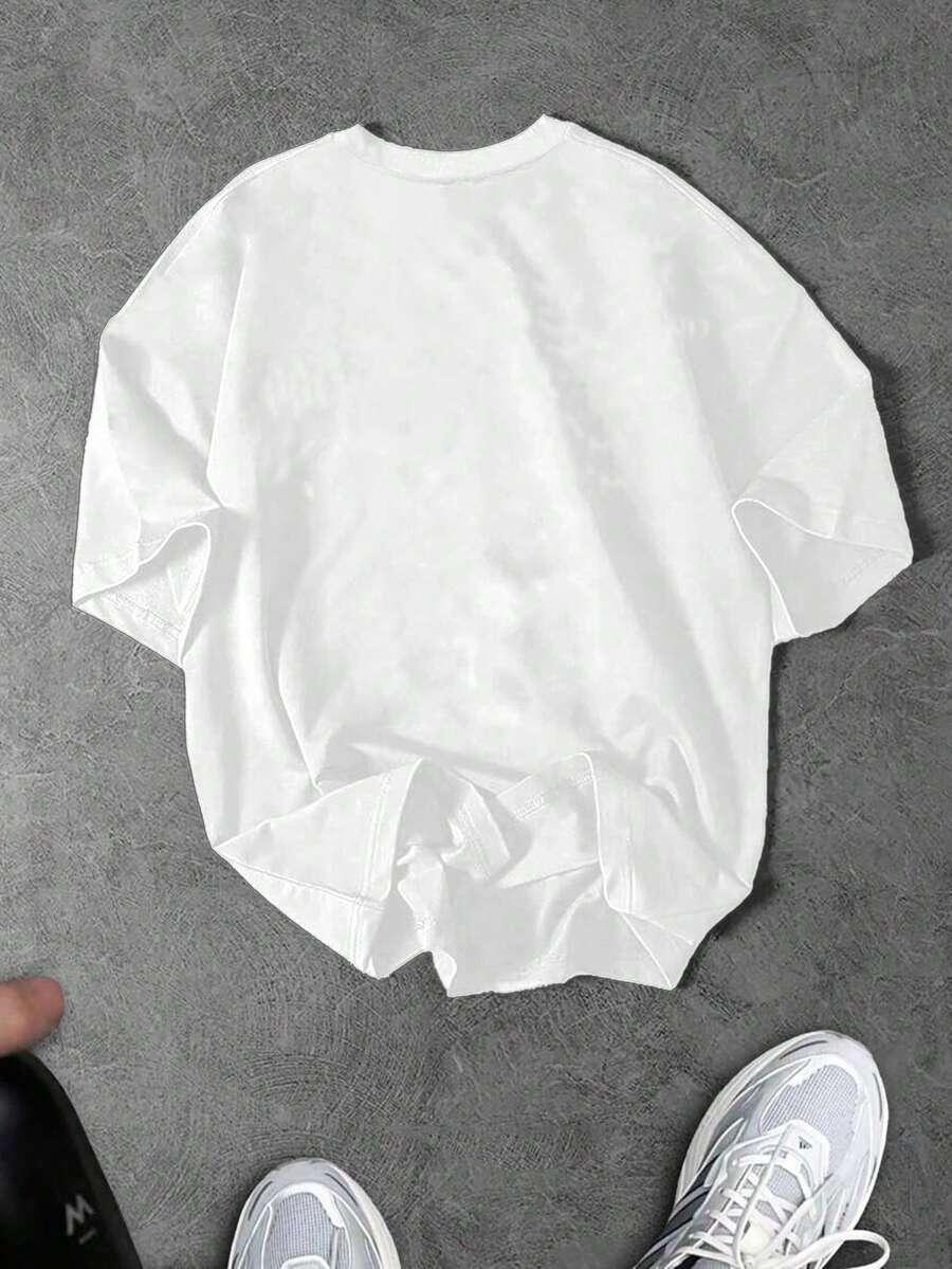 biały t-shirt nadruk pająk