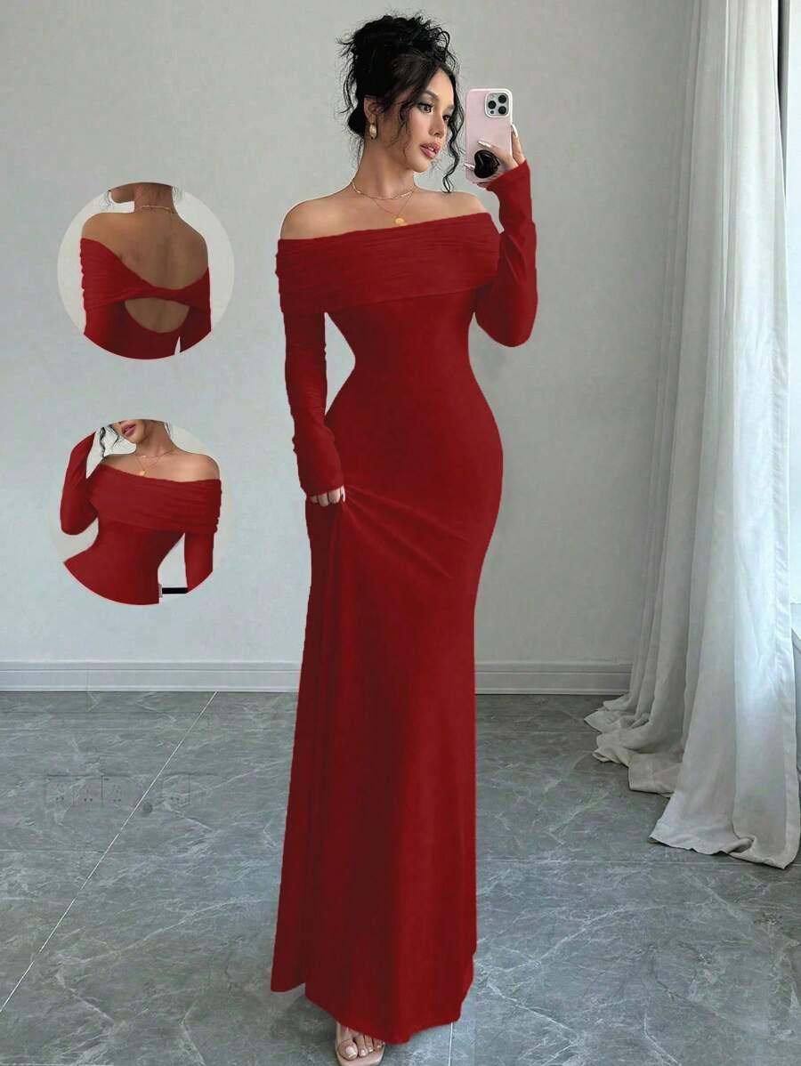CZERWONA MAXI SUKIENKA