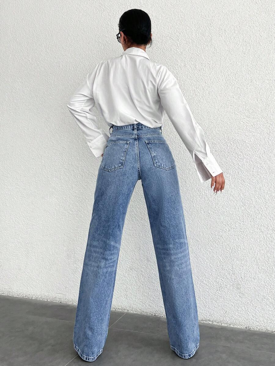 SPODNIE JEANS PROSTE NOGAWKI
