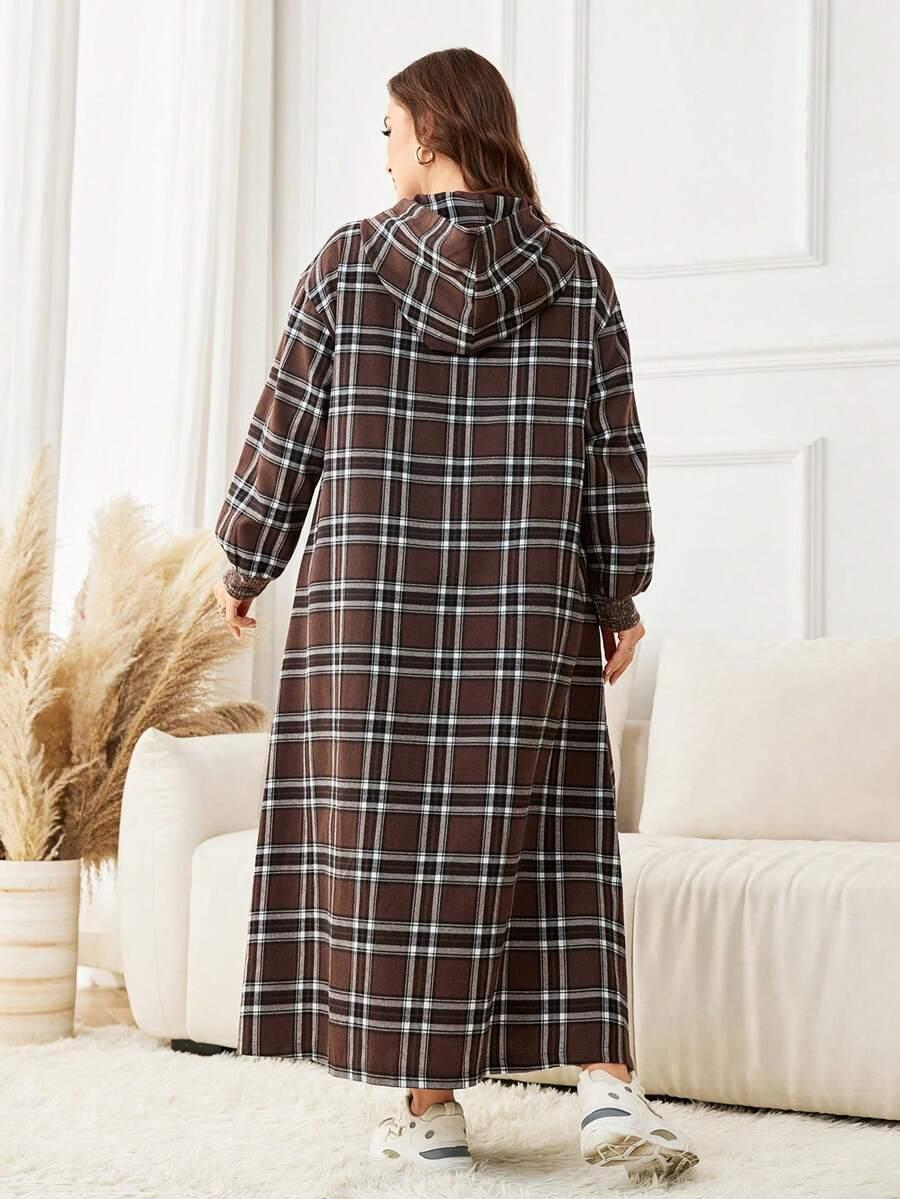 maxi sukienka kaptur krata