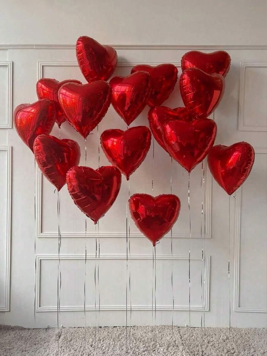 CZERWONY BALON SERCE 10-PACK