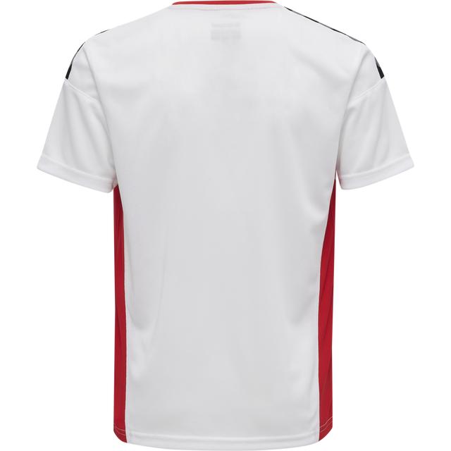 biały sportowy t-shirt kontrast logo