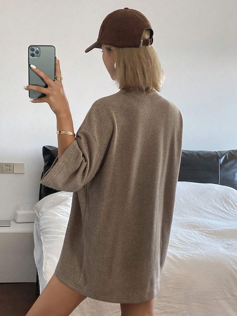 khaki bluzka rękaw 3/4