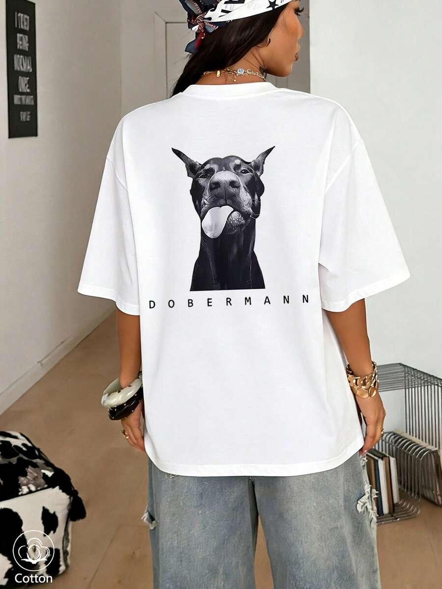 biały t-shirt nadruk