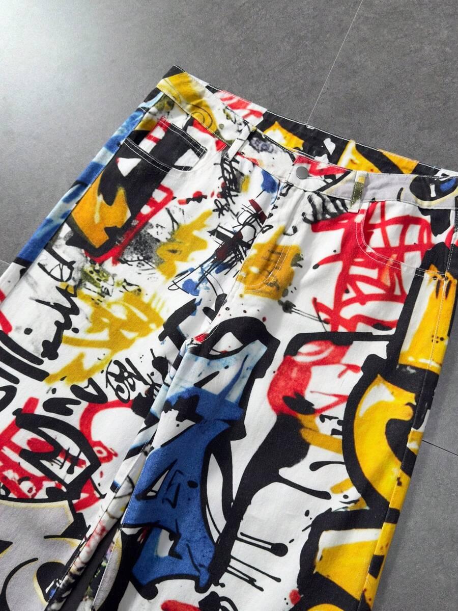 SPODNIE JEANS NADRUK