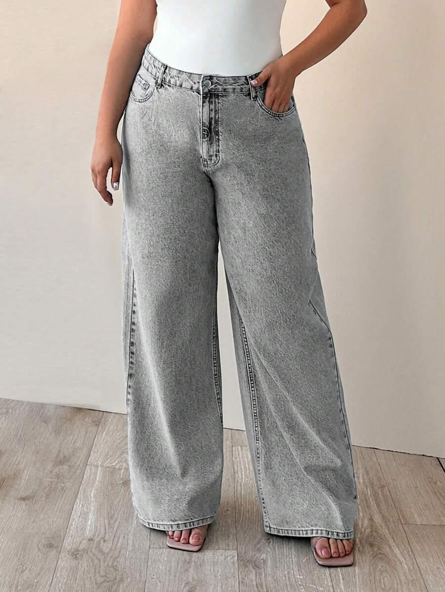 SZARE SPODNIE JEANS