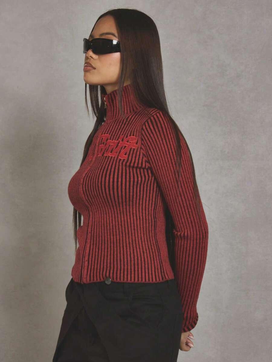 DZIANINOWY SWETER ZIP 