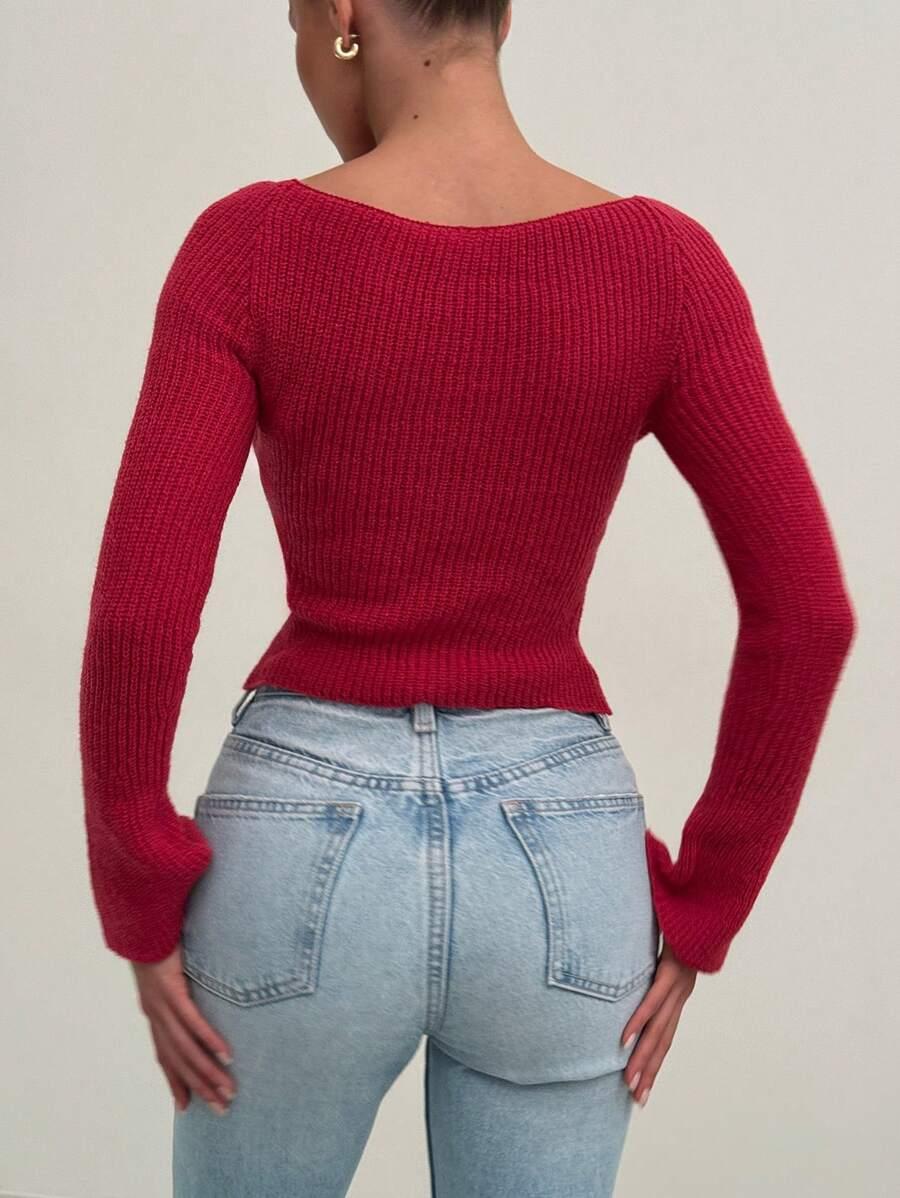 SWETER DAMSKI Z ROZSZERZANYM RĘKAWEM 