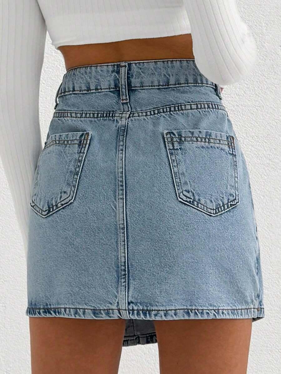 NIEBIESKA SPÓDNICA JEANS