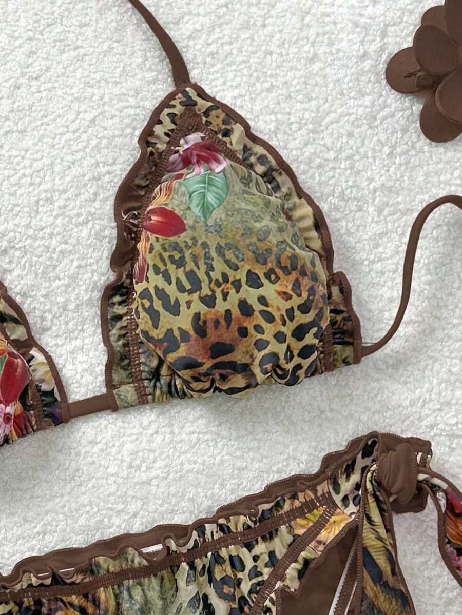 KOMPLET BIKINI WIĄZANY W PANTERKĘ