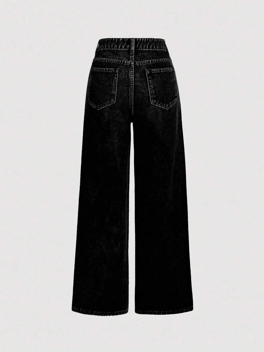 CZARNE SPODNIE JEANS