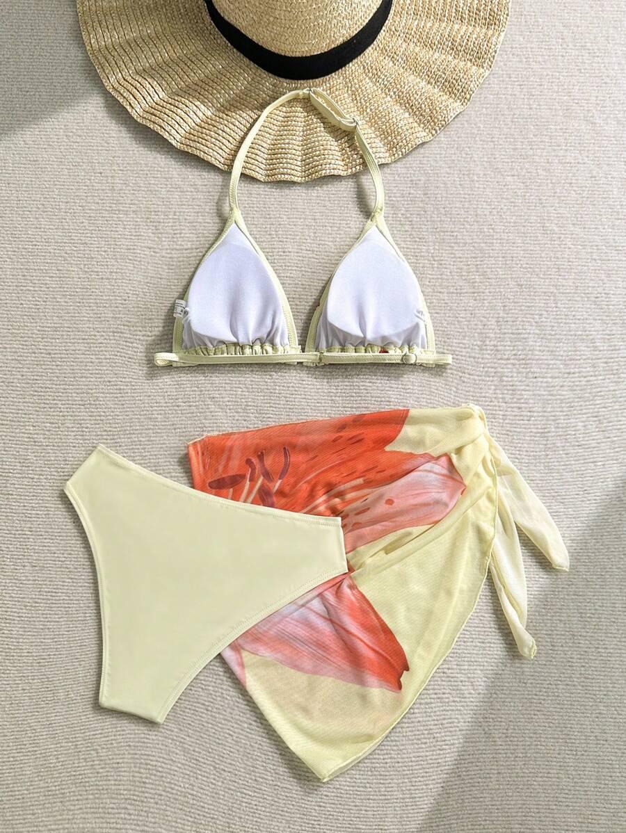 3 częściowy komplet bikini sarong