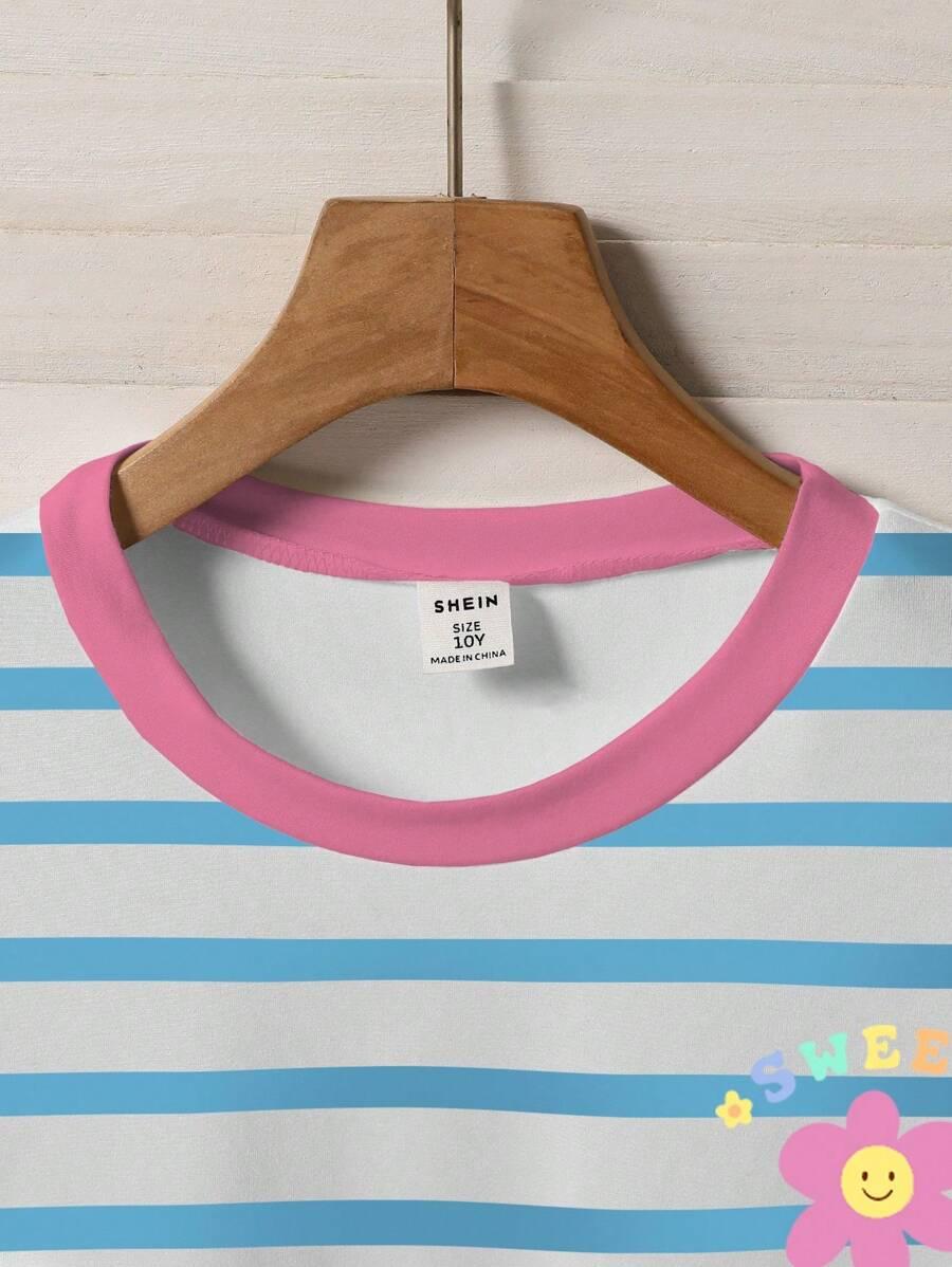 DZIEWCZĘCY T-SHIRT W PASKI